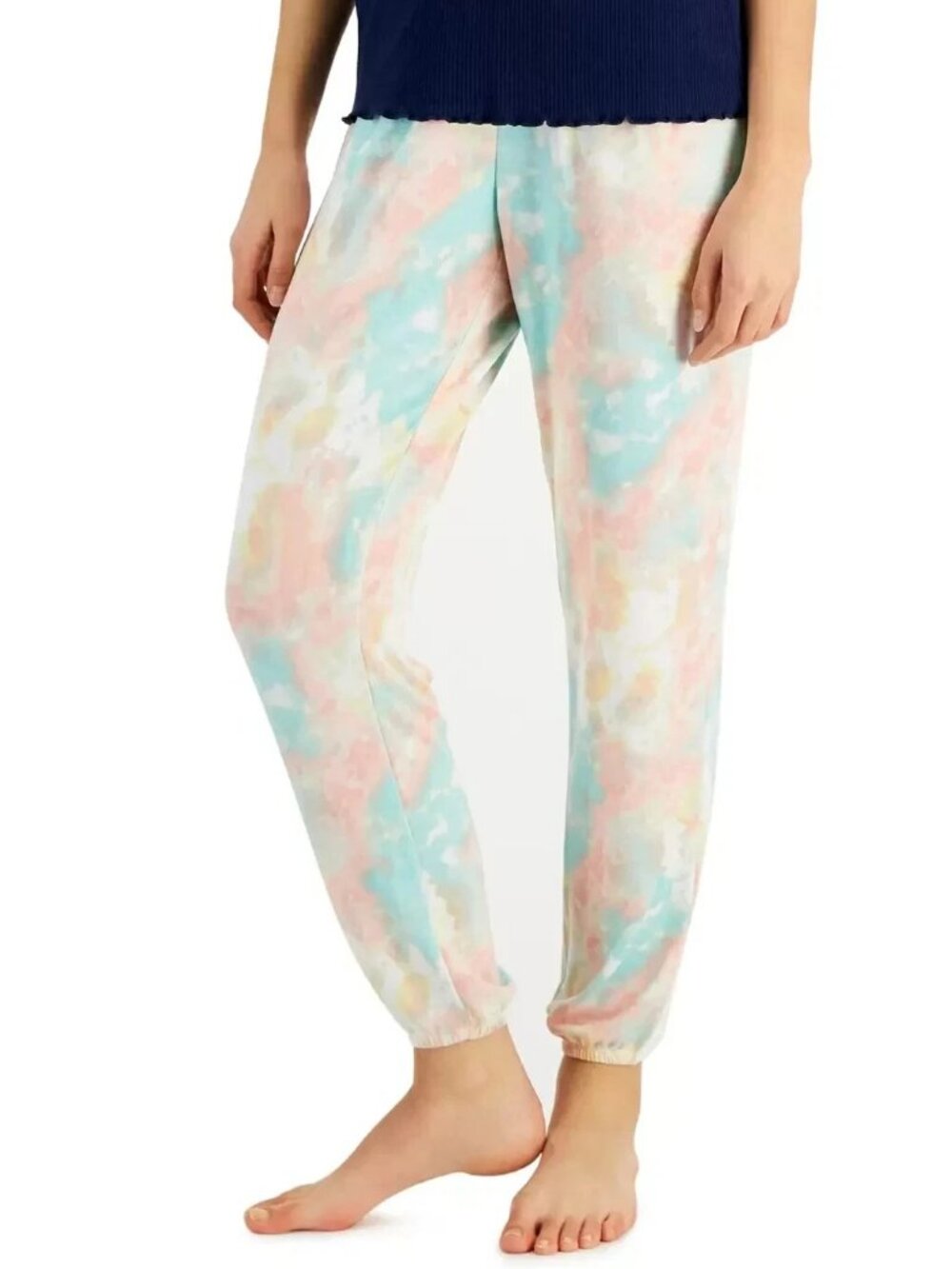 Jenni Women's Smocked-Waist Lounge Pajama Pants, Multi Tie Dye, XS